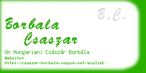 borbala csaszar business card